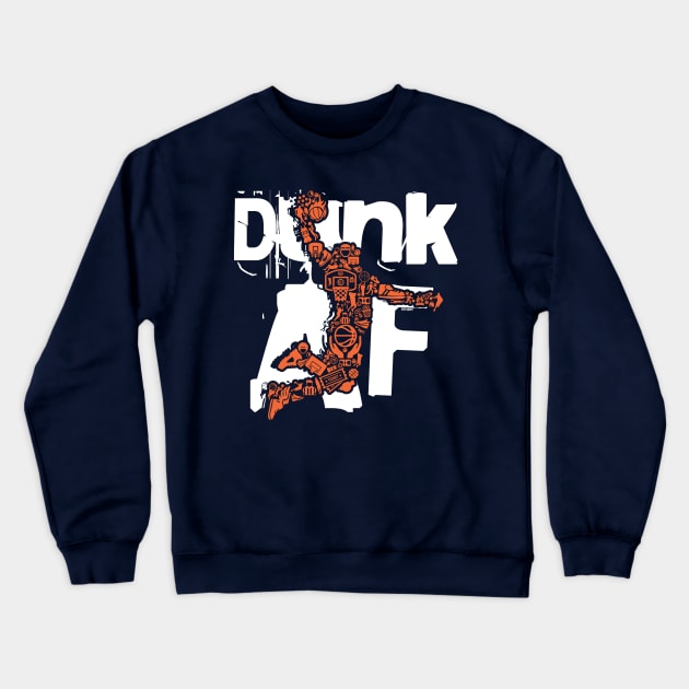 Dunk AF ~ Basketball Player Crewneck Sweatshirt by EddieBalevo